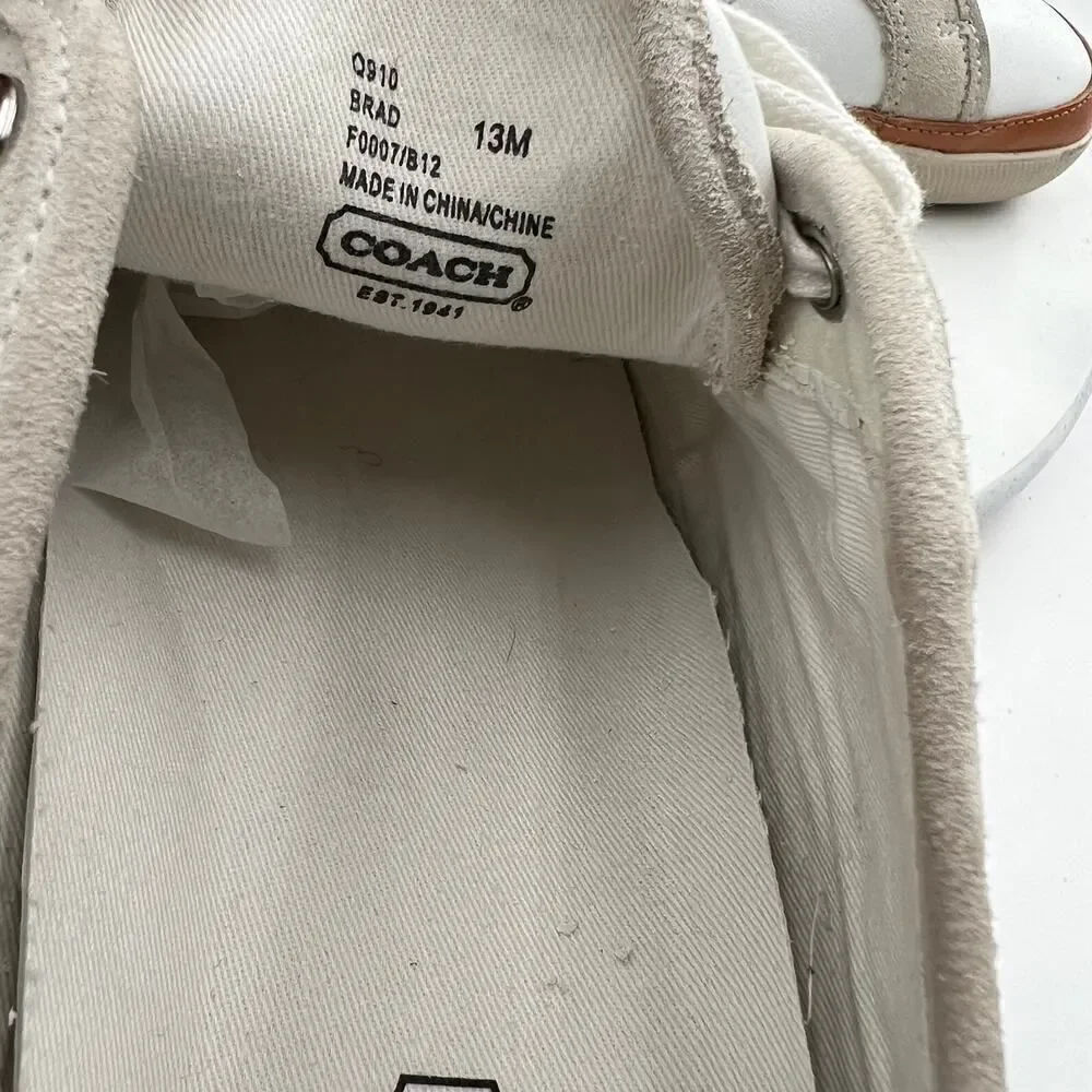 Coach Brad Women's Fashion Sneakers Lace Up White Leather Shoes Size 13M